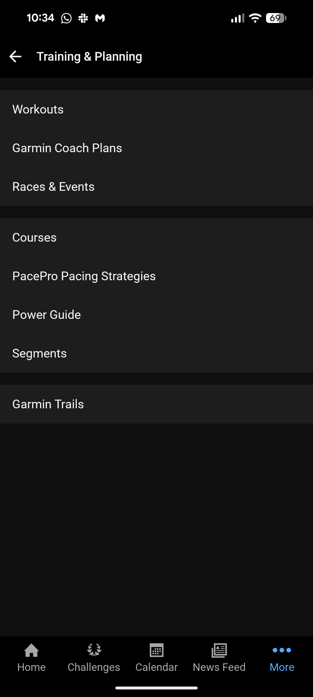 Screenshots of a sports app