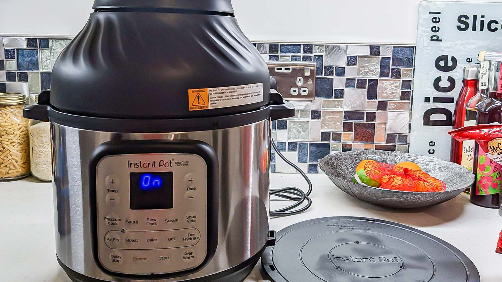 Instant Pot Duo Crisp and Air Fryer on kitchen counter