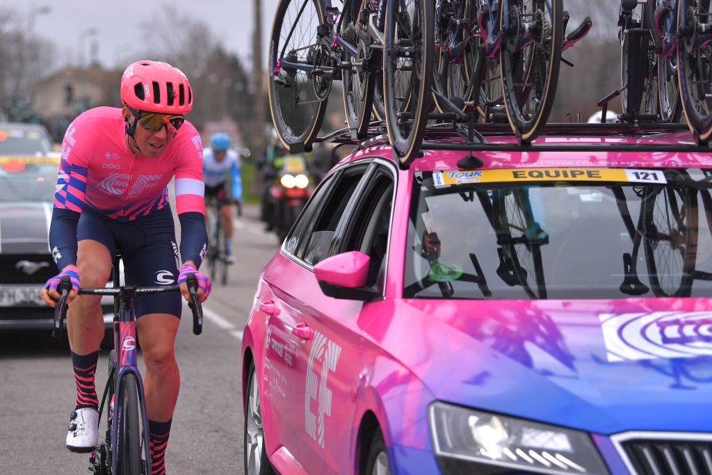 AIXENPROVENCE FRANCE FEBRUARY 16 Sep Vanmarcke of Belgium and Team EF Pro Cycling Car during the 5th Tour de La Provence 2020 Stage 4 a 1705km stage from Avignon to AixEnProvence TDLP letourdelaprovence TDLP2020 on February 16 2020 in AixEnProvence France Photo by Luc ClaessenGetty Images