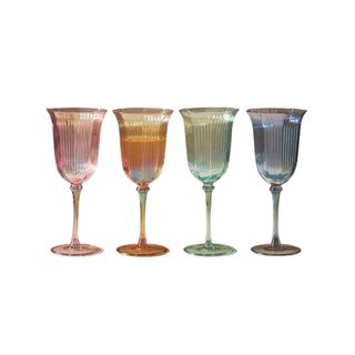 Lydia Wine Glasses mixed colors set of four