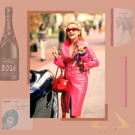 image of Reese Witherspoon in Legally Blonde with gift guide products around it
