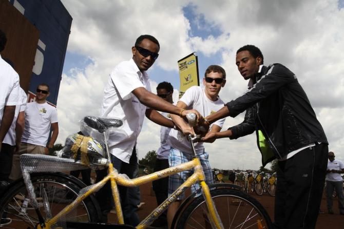 Gallery MTNQhubeka Team delivers bikes in South Africa Cyclingnews