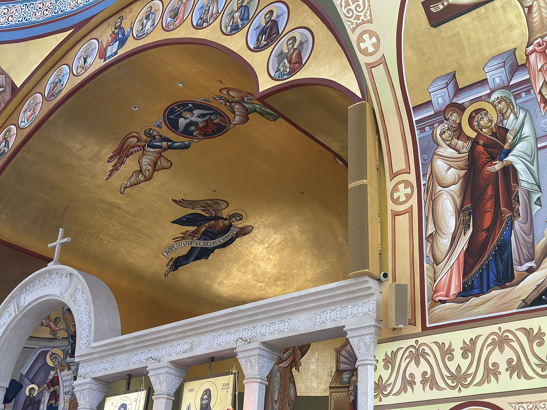 The St. Mark Greek Orthodox Church interior.