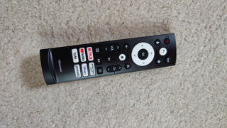 The HISENSE U6H 65-INCH remote is simple and includes dedicated buttons to launch various apps