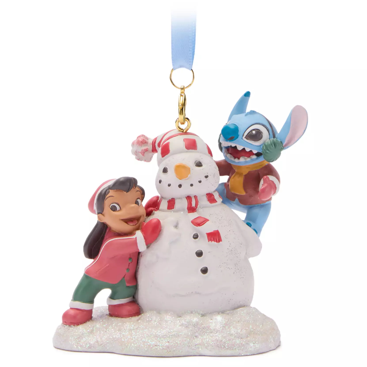 Lilo & Stitch with Snowman Ornament