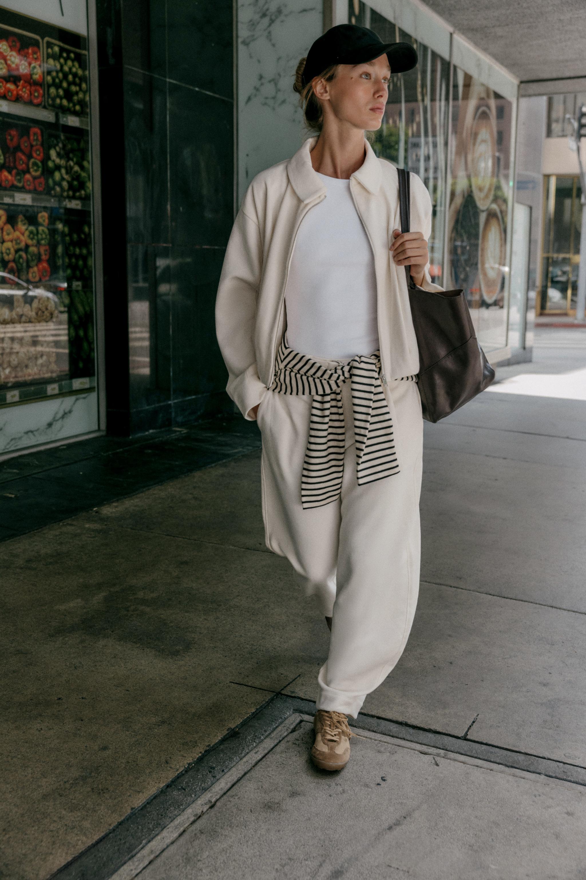 Pleated Fleece Bomber Jacket