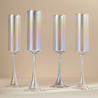 pearlescent champagne flutes