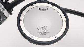Close-up of a Roland V-Drums mesh pad