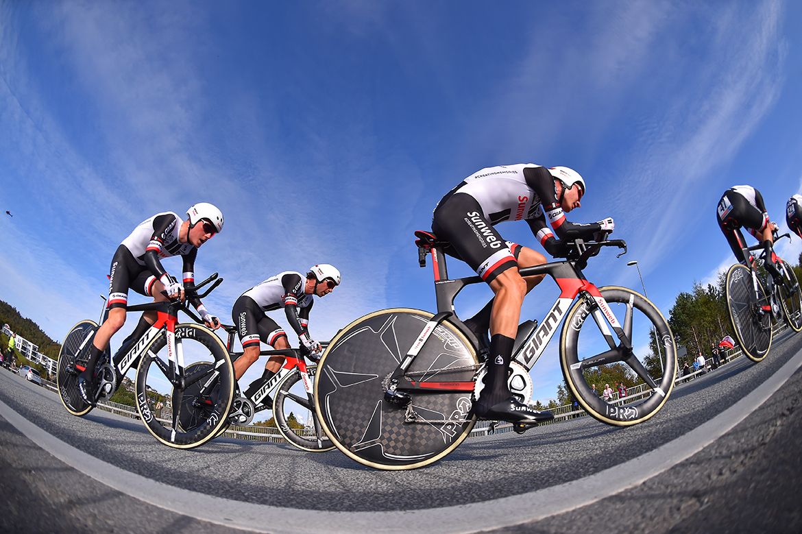 Sunweb powering to victory in the men's team time trial in Bergen