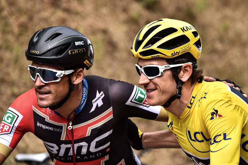 Geraint Thomas (Team Sky) and Greg Van Avermaet (BMC)