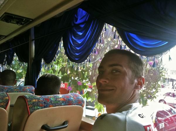 Brady Kappius on the bus