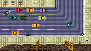 The top down street view of the original Grand Theft Auto