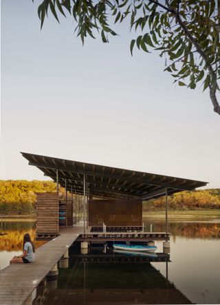 Verde Creek Residence by Lake Flato as seen almost floating above water