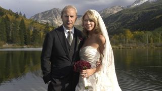 Kevin Costner married his girlfriend of 5 years, Christine Baumgartner at their Aspen, Colorado ranch on September 25, 2004 during the Kevin Costner and Christine Baumgartner Wedding Photos in Aspen, CO.