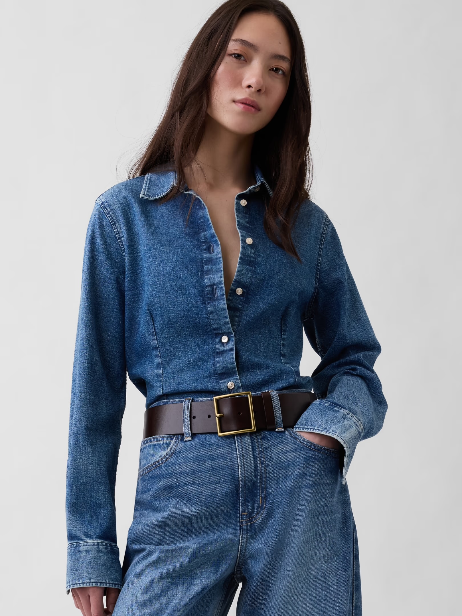 Gap, Leather Square-Buckle Belt