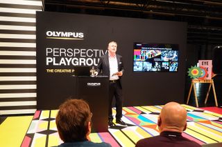 Olympus' Stefan Kaufmann reaffirmed Olympus' commitment to micro four thirds at Photokina 2018