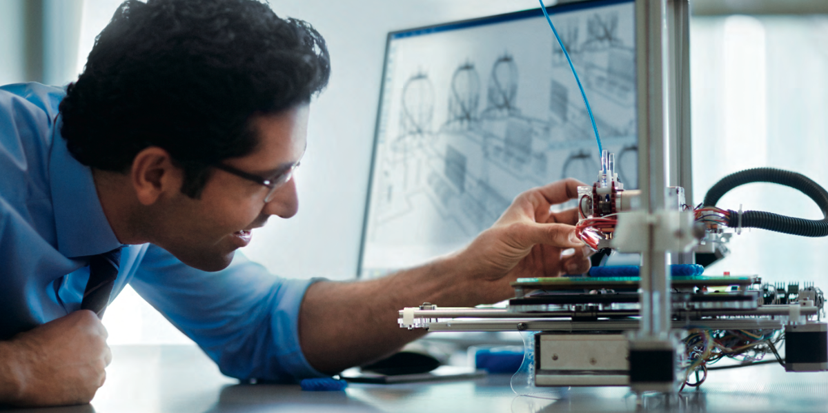 Man in research lab