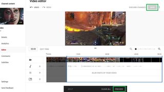 How to edit videos on YouTube step 5: Click and drag edges of blue box to trim length