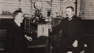 Ernest Rutherford and Hans Geiger, nuclear physicists