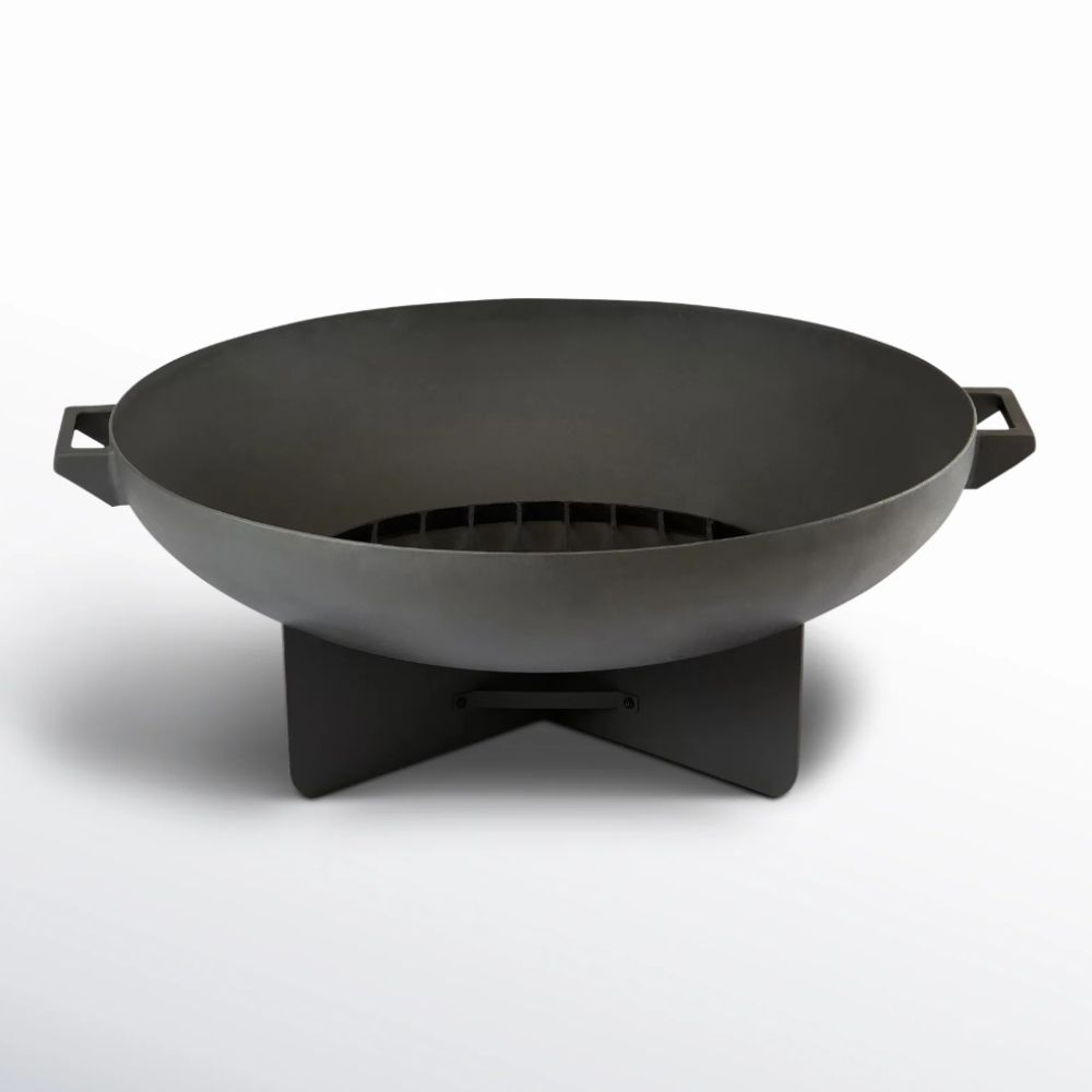 Round black fire pit
