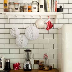 White metro tile kitchen