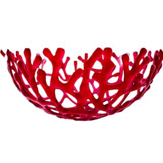 Fused Glass Coral Branch Bowl