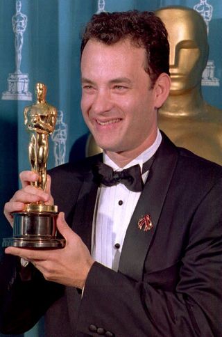 Tom Hanks after winning Oscar for Best Actor in Philadelphia 1993