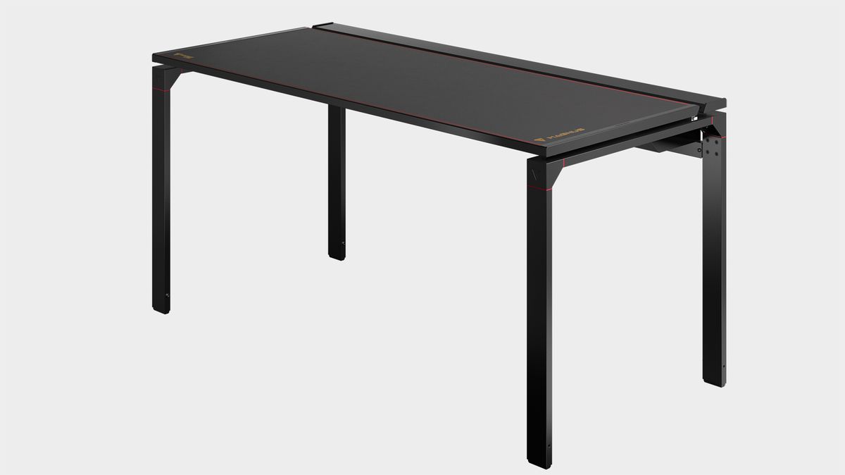 Secretlab Magnus Metal Desk from various angles with RGB enabled