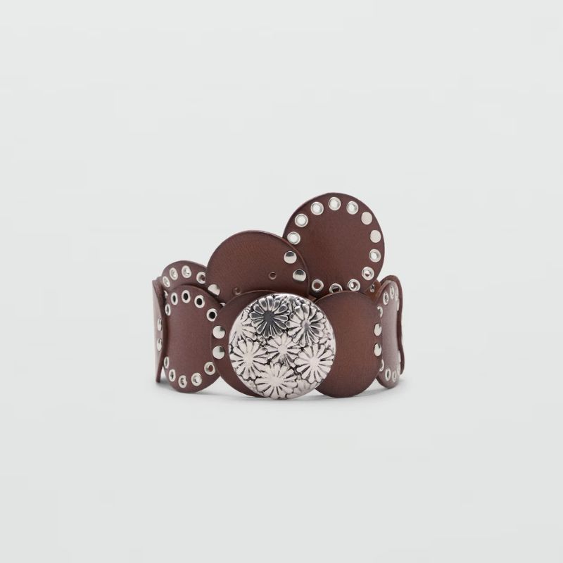 Studded leather belt cut out 
