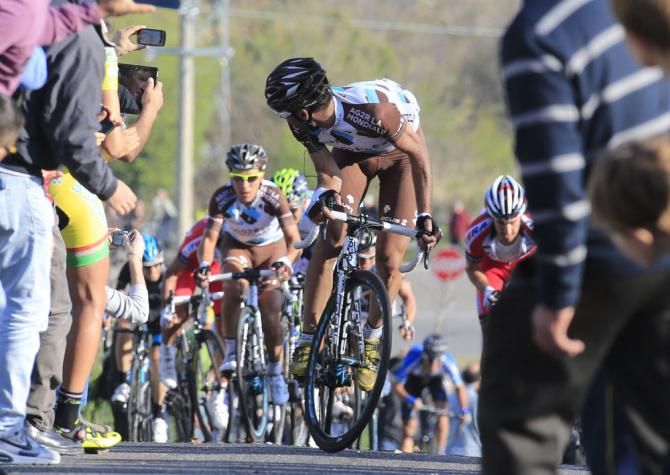 Jean-Christophe Peraud (AG2R La Mondiale) attacks the final climb