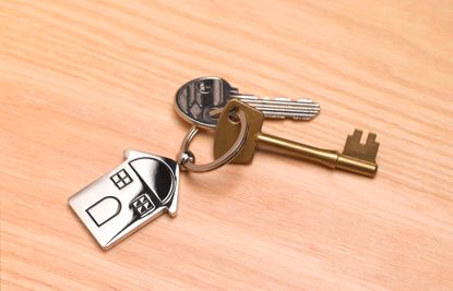 Set of keys with a silver house keyring