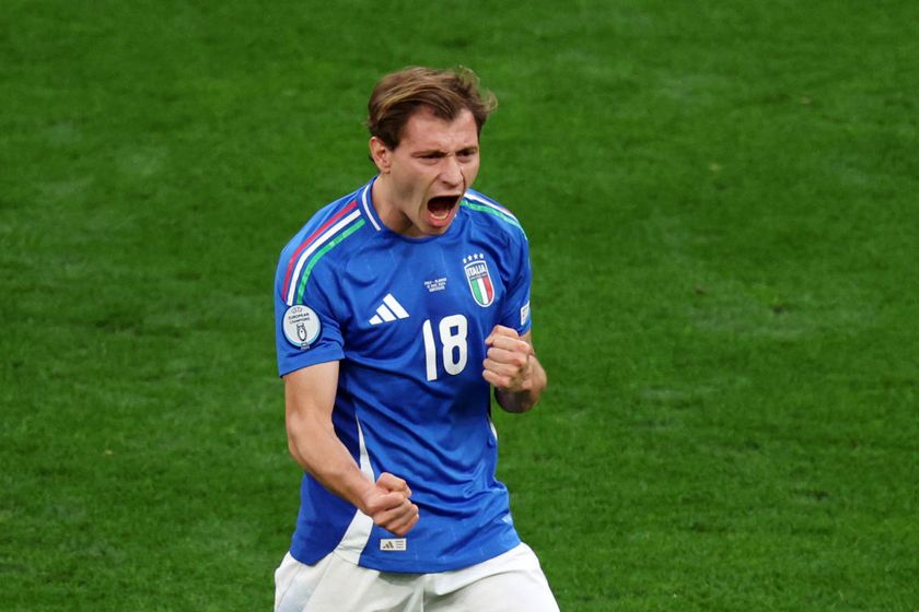 Italy Euro 2024 squad Nicolo Barella of Italy celebrates scoring his team&#039;s second goal during the UEFA EURO 2024 group stage match between Italy and Albania at Football Stadium Dortmund on June 15, 2024 in Dortmund, Germany. (Photo by Kevin C. Cox/Getty Images)