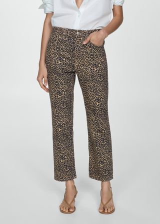 Leopard-Print Straight Jeans - Women | Mango Usa