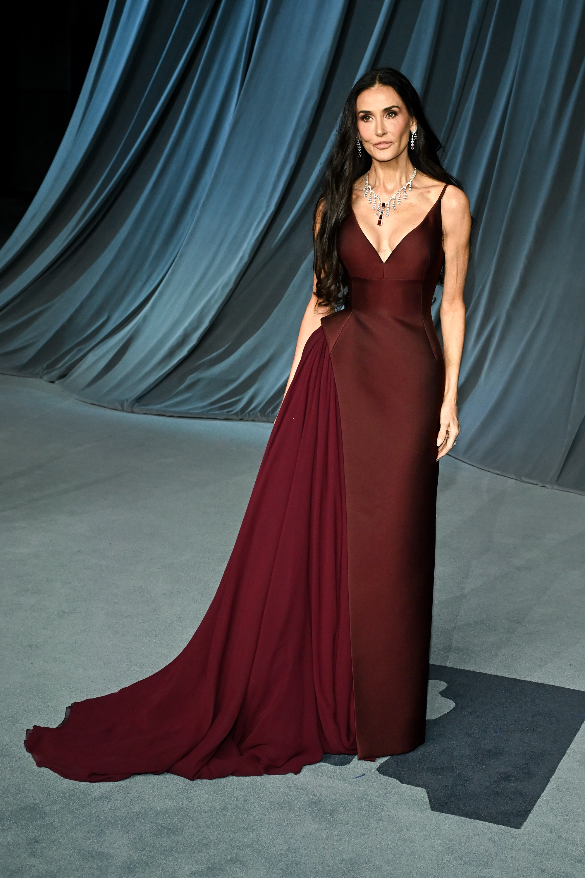 Demi Moore on the 2025 academy museum gala red carpet