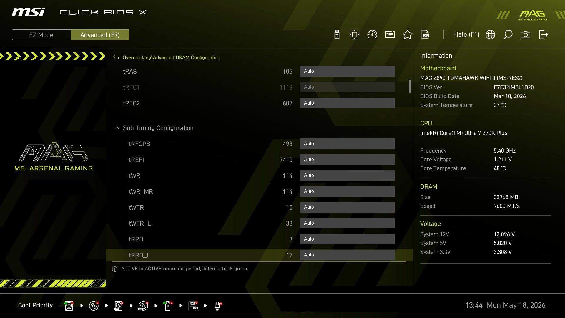 MSI MAG Z890 Tomahawk Wifi II