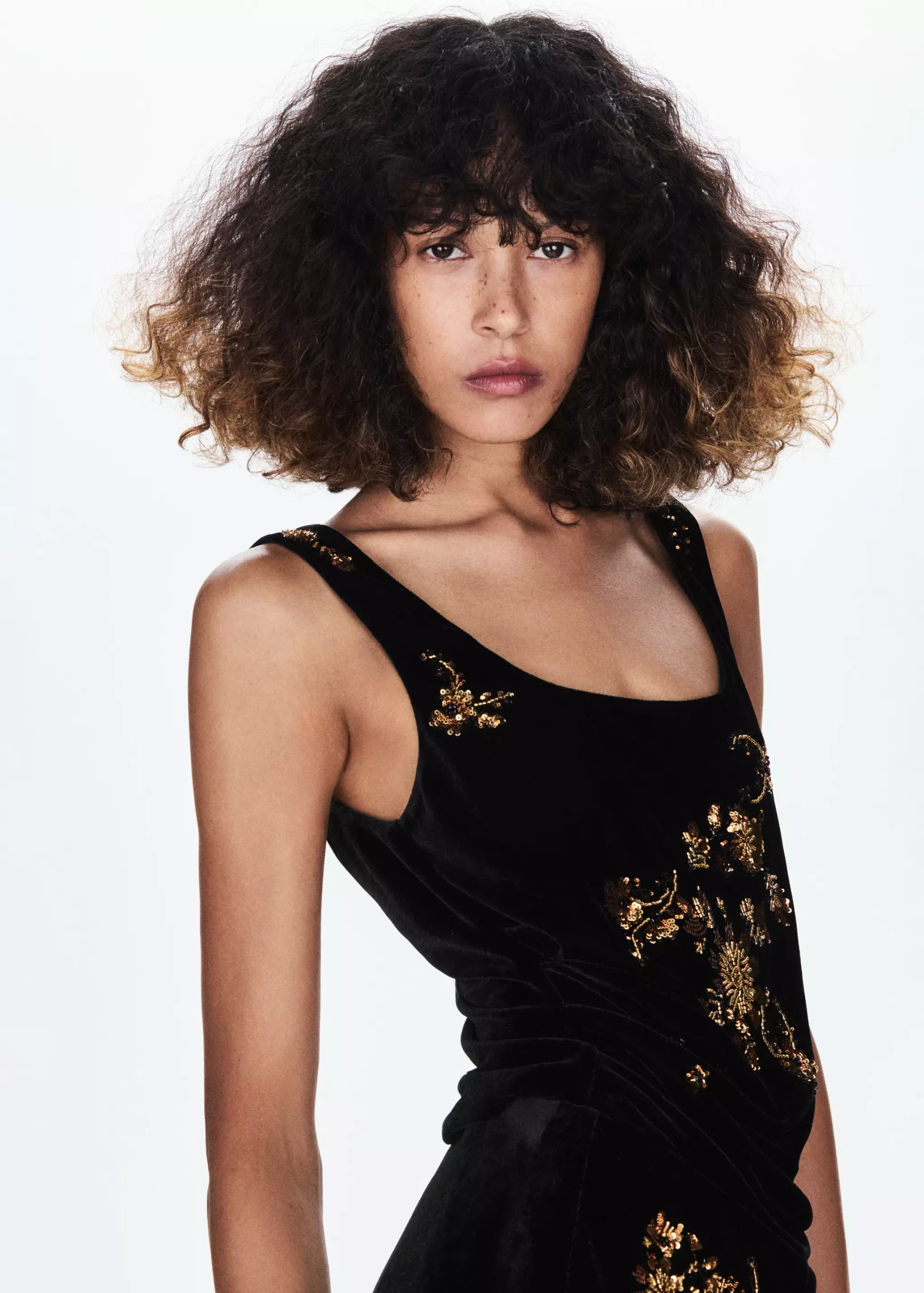Embroidered Velvet Top With Beadwork - Women | Mango Usa