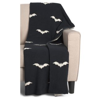 Black bats Chenille throw blanket 