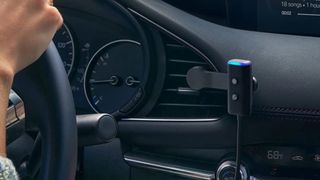 Amazon Echo Auto Gen 2 in car while driving.