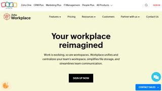 Website screenshot for Zoho Workplace.