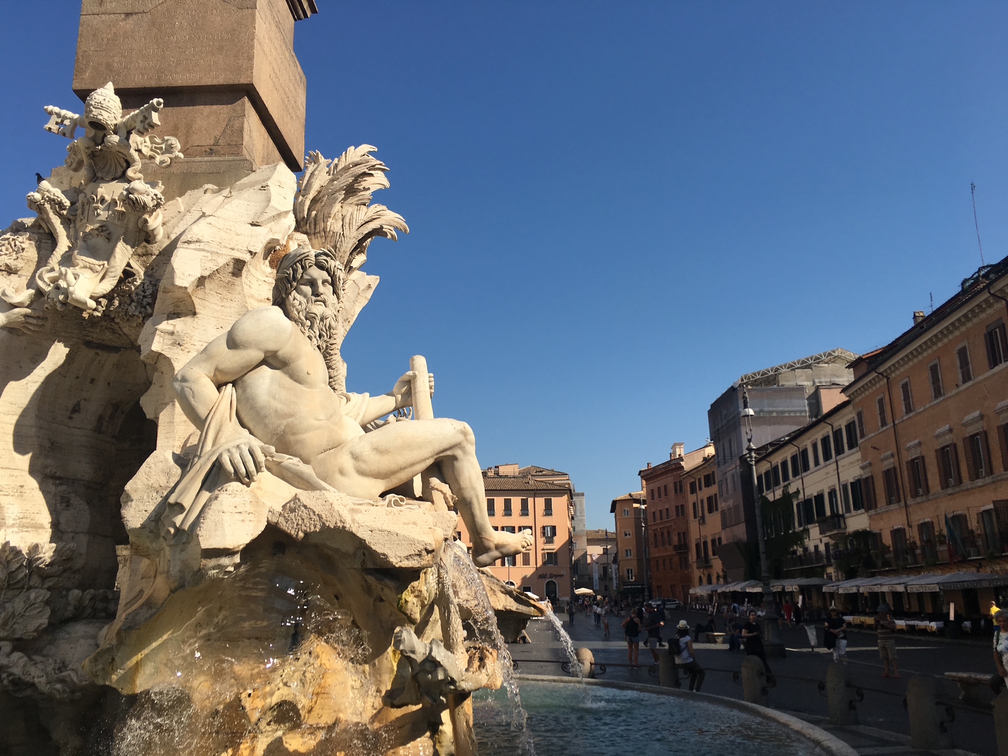 View of the Trevi Fountain in Rome.