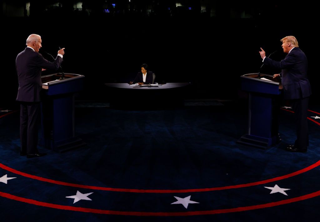 Biden and Trump participate in the final presidential debate at Belmont University on October 22, 2020