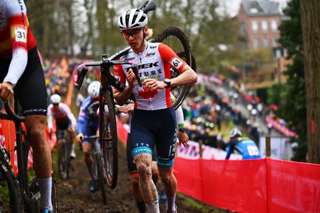 riders during the men's elite race at UCI world cupr race in namur