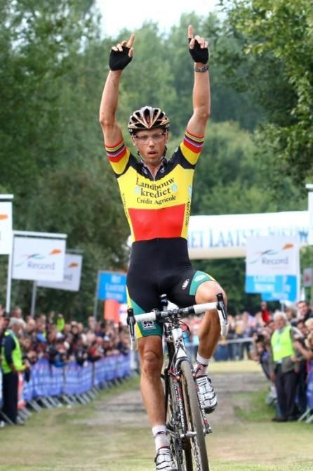 Belgian champion Sven Nys wins the first European 'cross race of the 2010-11 season at Steenbergcross in Erpe-Mere, Belgium