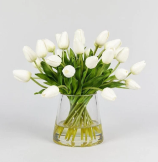 Artificial tulip arrangement.
