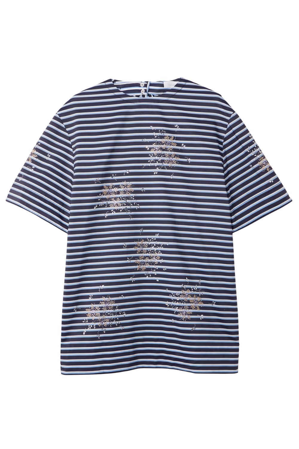Rabanne Open-back Embellished Striped Cotton-Jersey T-shirt