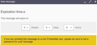 Proton Mail's settings for email expiration