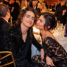 Timothée Chalamet and Kylie Jenner attend the 81st Golden Globe Awards