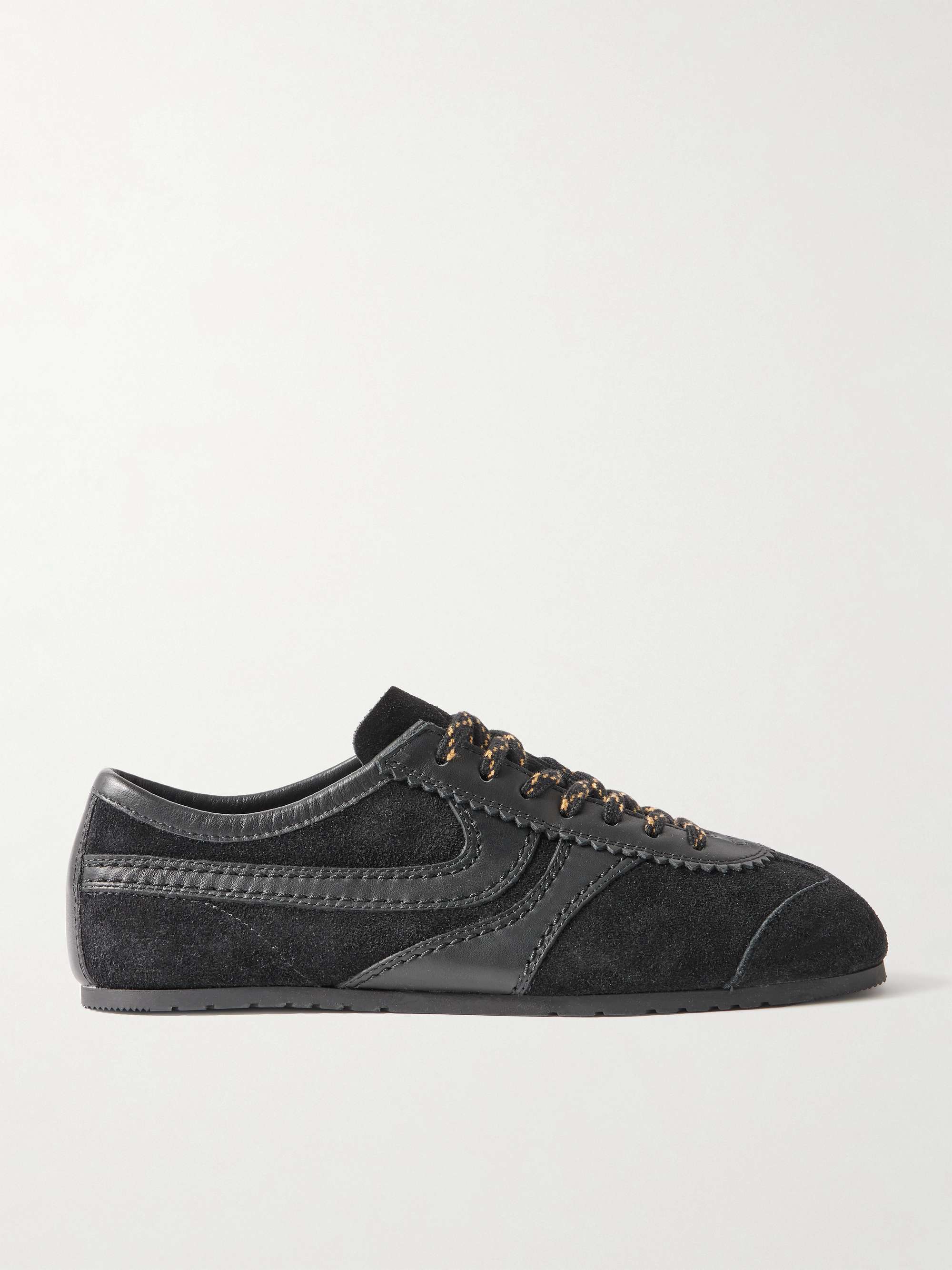 Leather trimmed suede sneakers
