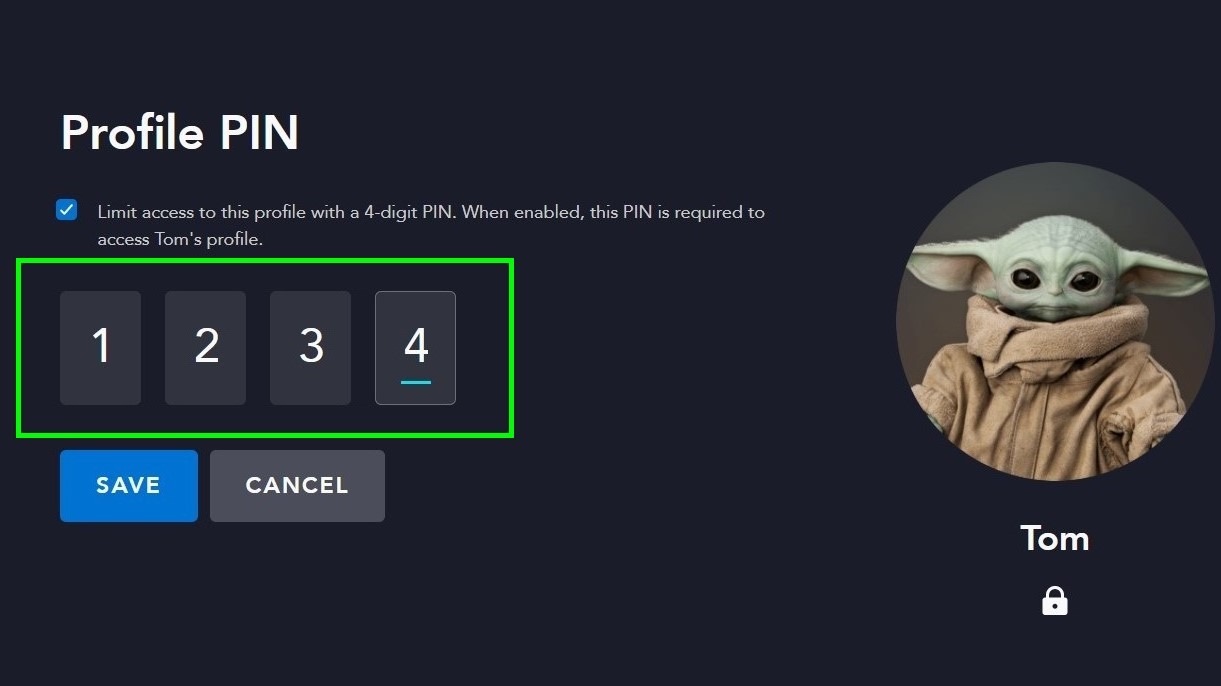 How to set up Disney Plus parental controls - pin protection 3