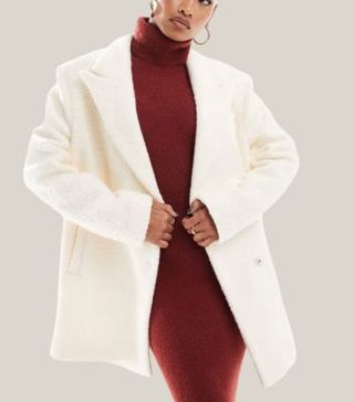 Image of white boucle coat